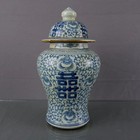 Exquisite Chinese Blue And White Porcelain Flower Patterned General Jar Vase