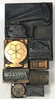 8 Vtg Metal Wood Letterpress Printing Blocks Radio Phonograph Consumer Products