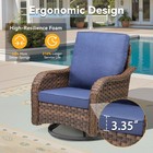 Wicker Swivel Glider Rocker Chairs Set Of 2  Blue