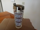 Vintage Glass Cocktail Drink Mixer Shaker With 9 Recipes Gold Plated Lid Large