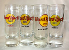Hard Rock Cafe 4   Shot Glasses set Of 10 Foreign Cities excellent Condition 