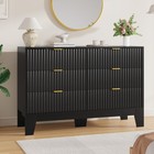 47 2  Wide Fluted 6 Drawers Dresser modern Storage Chest Of Drawers For Bedroom
