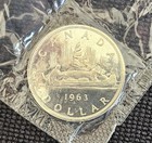 1963 Canadian 1 Dollar Silver Coin - Royal Canadian Mint Wrapped - Proof Like