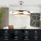 42 Inch Retractable Invisible  Modern Simple Dimmable Fan Lights