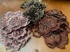 Applique Embroidered Pansy Flower Beads Glass 2 5x3  1pc Hand Sewn