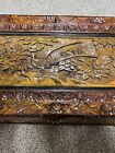 Antique Carved  Wooden Hope Chest Camphor Wood Asian 35   x16   x19    Oriental