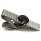 Black Onyx Center Small Silver Tone Men s Tie Clip Jewelry Vintage