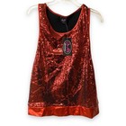 Gia-mia Dancewear Adult Womens La Sexy Red Sequined Tank Top G194 Size Large New