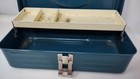 Vintage Steel Union Utility Chest Metal Fishing Tackle Box Tote Plastic Tray
