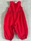 Vintage Oshkosh Bgosh Polka Dot Corduroy Jumper Size 24m Red Cotton Usa Made