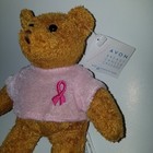 Vtg Avon Breast Cancer Crusade Teddy Bear Bean Bag Plush Toy 6  Pink Shirt 2001