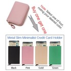 Rfid Credit Card Holder Wallet leather Zipper Card Case Wallet For Women Man