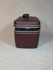 Vtg Samsonite Burgundy Silhouette Travel Makeup Hard Train Case Mirror With Keys