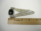 Vintage Art Deco Style Rhinestone Green Plastic Brooch Pin Statement Large
