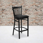 Hercules Black Metal Barstools With Vinyl Seat - Set Of 2