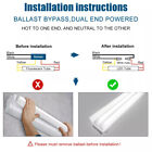 T8 4ft 22w Led Tube Light Bulb 6500k G13 4 Foot Led Shop Light Milky Clear Cover