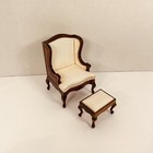 Vintage Wood   Plastic Dollhouse Miniature Furniture - Lot Of 7 -chair -tables