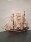 Vtg  Lrg 3 Masted Wood Model Sailing Ship  18  X 15   Refurb    Pls Read  