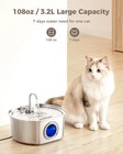 108oz 3 2l Cat Water Fountain Stainless Steel  Automatic Pet Water Dispenser