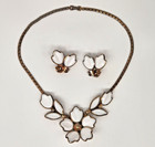 Vintage Trifari Molded Glass Dogwood Petals 15   Necklace And Earring Sets