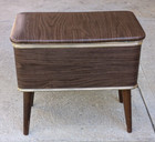 Mid Century Modern Burlington 20 Inch Sewing Box Storage Basket Stand
