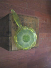 Vintage Boyd s Uranium Glass Hand Held Vanity Mirror