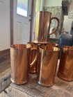 Vintage Solid Copper West Bend Wisconsin Mug Set Of 6