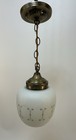 Vintage Mid Century Mod Glass Globe Mcm Hanging Ceiling Swag Light Pendant Lamp