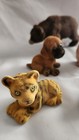 Vintage Flocked Velvet Miniatures Animals Figures Lot 8 Tiger Monkeys Deer Bear