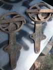 Antique Vintage Barn Door Rollers Cast Iron Pair