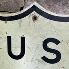 Original Vintage Us California Route 66 Road Sign Highway Marker Shield - Rare