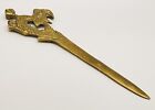 Vintage Brass Dragon Head Letter Opener Heavy Envelope Knife Hunting Desk Asian