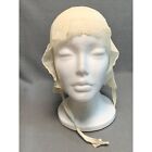 Antique Baby Victorian Lace Bonnet With Delicate Embroidery   Ribbon Ties