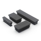 Rectangle Black Plastic Blanking End Cap Caps Tube Pipe Inserts Plug Bung Cover