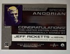 Star Trek Enterprise Season 1 Autograph Card Aa4 Jeff Ricketts As Keval Auto