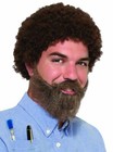80s Man Costume Wig Brown Curly Hair Beard Moustache Set Artist Painter Tv New