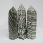 Wholesale Lot 1 Lb Natural Green Zebra Jasper Obelisk Tower Point Crystal Reiki