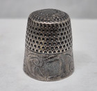 Antique Sterling Silver Engraved Thimble  Size 6