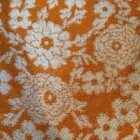 Vintage Cannon Mcm Mod Orange   White Sculpted Floral Fringe Hand Towel 15   x22   