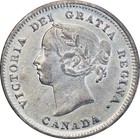 1885 5 Canada 5 Cent  Small 5 Over 5  Rp-2 - Pcgs Ef Detail