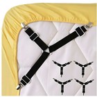 4x Bed Sheet Clips Suspender Straps Mattress Fastener Holder Corner Gripper