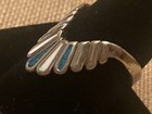 Vintage Silver Tone Native American Ring Enameled Feathers Sz 9 25 Southwestern