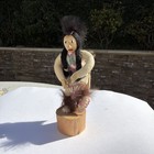 Rare Handcrafted Beaded Suede Native American Dancer  Warrior Signed Arapahoe