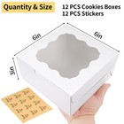Winkio 12 Pieces Cookie Boxes With Window  6  6  3 Inches Treat Boxes For Bakery