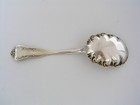 Watrous Antique Sterling Silver Preserve Spoon  Scalloped Bowl   6  1 4   O Mono