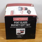 Craftsman Pint Glass Bucket Gift Set 4 Glasses 8 Coasters Bucket New In Box