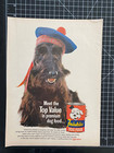 Friskies Dog Food Cute Scotty Dog With Hat Premium Puppy Vintage Print Ad 1961