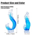 Blue Art Glass Wave Sculpture blown Glass Waves Decor blue Glass Sculpture gl   