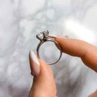 4ct Round Cut Real Moissanite Solitaire Engagement Ring 14k White Gold Plated
