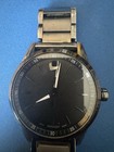 Movado Museum Quartz Black Dial Black Stainless Steel Bracelet Watch W  Box